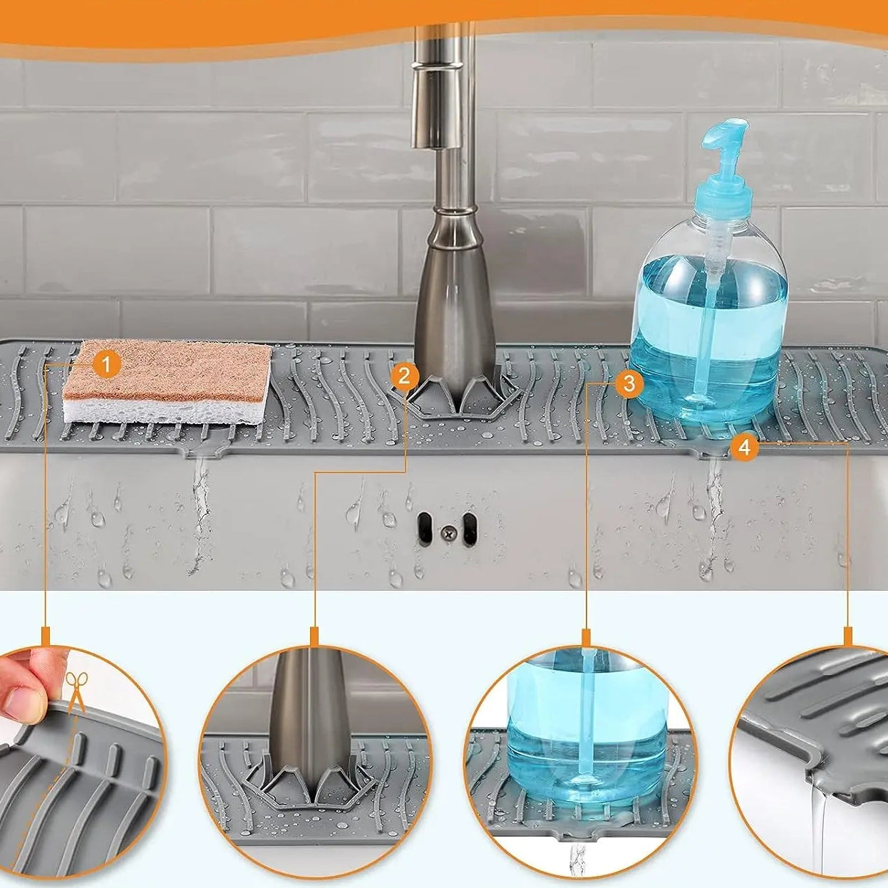 Silikonowa mata pod kran do zlewu – osłona przeciwbryzgowa na blat