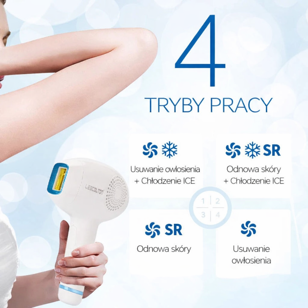 Depilator Laserowy IPL 3w1 z Chłodzeniem ICE – Trwałe Usuwanie Włosów w Domu